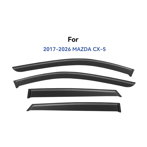 Image of Window Visors Rain Guards Shield for 2017-2026 Mazda CX5, Out-Channel Window Vent Wind Deflectors Visors Shades for 17-26 CX-5