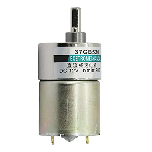 BCJMKDX Motores, Motor Reductor de microengranaje CC 37GB520, 12v 24v 5rpm a 600rpm, diámetro de 37mm Baja Velocidad Ajustable: 200rpm, Voltaje: Motor de 24V(12v Motor,20RPM B)