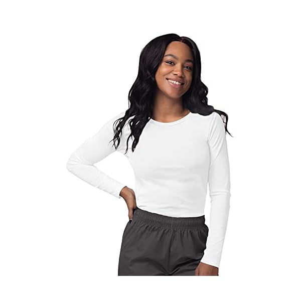 Sivvan-Womens-Comfort-Long-Sleeve-T-ShirtUnderscrub-Tee Sivvan Scrubs for Women - Long Sleeve Comfort Underscrub Tee - S8500 - White - S