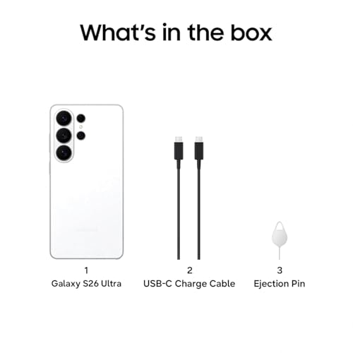 Image of Samsung Galaxy S26 Ultra 5G (White, 12GB RAM, 256GB Storage) with Other Offers