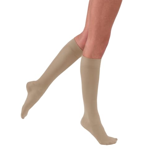 Image of JOBST UltraSheer Knee-High 15-20 mmHg Closed Toe Compression Stockings for Women, Medical Compression For Varicose and Spider Veins, Helps Prevent Swelling