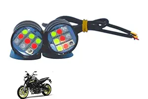 Multi Colour 6 Led Strobe Light for Bike | Warning Emergency Police Light | Motorcycle Strobe Light | Compatible with YAMAHA MT 09