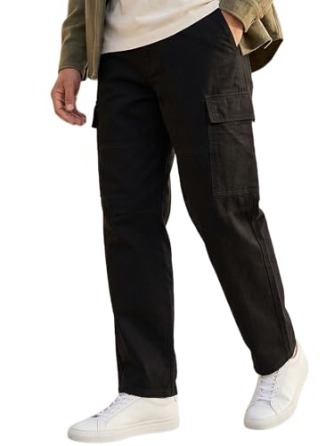Urbano Fashion Men's Loose Baggy Fit Solid Cargo Chino Trouser Pa...