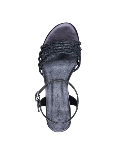 Tamaris Damen Sandalette mit Blockabsatz, blau, 40 EU