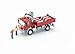 Produktbild siku 3534, LKW mit Ladefläche und Kran, 1:50, Metall/Kunststoff, Rot, Inkl. 2 Spielfiguren und 12 Verkehrsleitblöcken