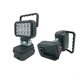 GLFLOW 15 LED schnurlose Arbeitsleuchte für 18V Li-Ion Batterien, IP67 Wasserdicht Flutlicht mit Überlastschutz, Handheld Taschenlampe für Jobsite Camping Outdoor