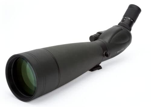 Celestron – TrailSeeker 100mm Angled Spotting Scope – Fully Multi-Coated XLT Optics – 22-67x Zoom Eyepiece – Waterproof & Fogproof – Rubber Armored