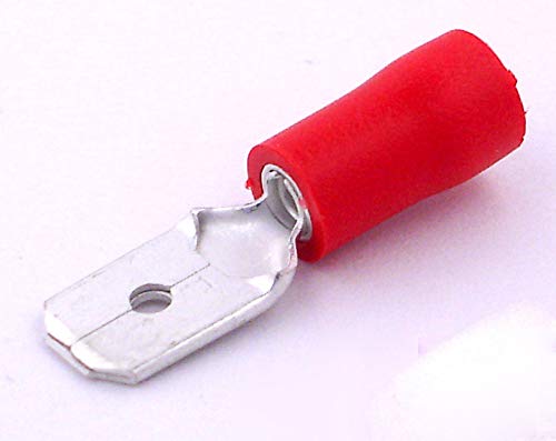 Electrical Connectors - Male 6.3 Electrical Spade Connector Terminals 20x Red - Free First Class UK Postage!