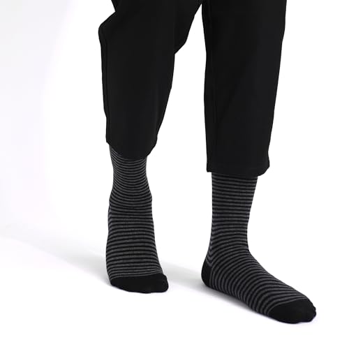 Mens Dress Socks 5 Pairs Soft Breathable Cotton Blend Classic Crew Socks Mid Calf Socks for Men Shoes Size 8-123