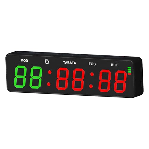 Temporizador de entrenamiento multifitness con 8 modos de ejercicio, incluyendo reloj de intervalo, USB C, carga rápida, cronómetro portátil