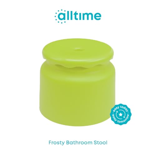 Image of All Time Frosty Plastic Bathroom Stool - 26.4 cm x 26.4 cm x 21.3 cm, Green