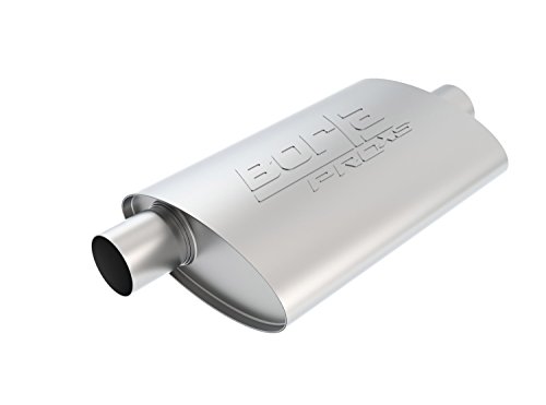 Borla 40358 Borla Pro XS Muffler Center/Offset Oval 2.5 in. Inlet 2.5 in. Outlet 14 in. x 4.0 in. x 9.5 in. Case Size 19 in. Overall Length Unnotched T-304 Stainless Steel Borla Pro XS Muffler