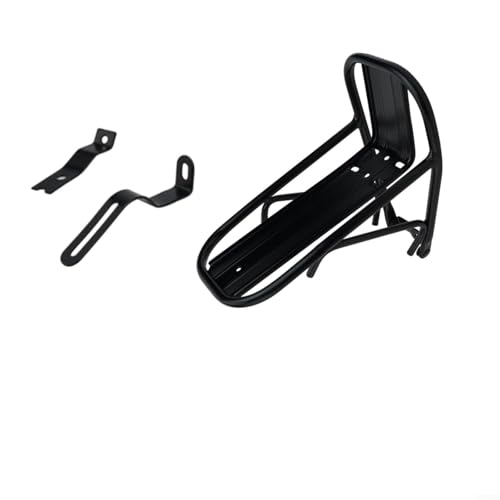 Solaughguy Aluminum Alloy Front Rack for Electric Bikes - Black Luggage Carrier with Anti-Slip Screw Holes and Triangular Support, Compatible with Disc(front rack（only）)