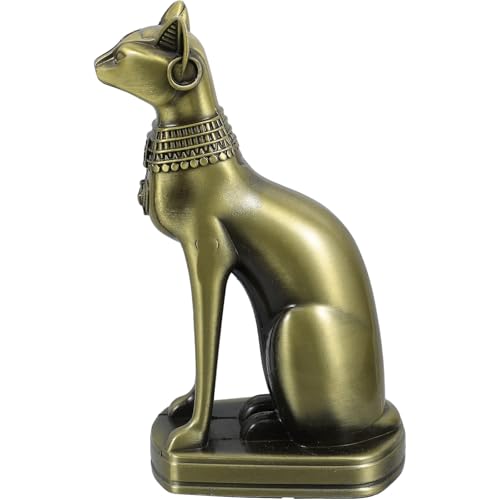 TOVINANNA Figura de Gato Egipcio Bastet de Metal, Estatua Coleccionable Sentada, Decoración Artística para Hogar, Adorno Cultural y Recuerdo de Viaje, Escultura Decorativa Única, 1 Pieza