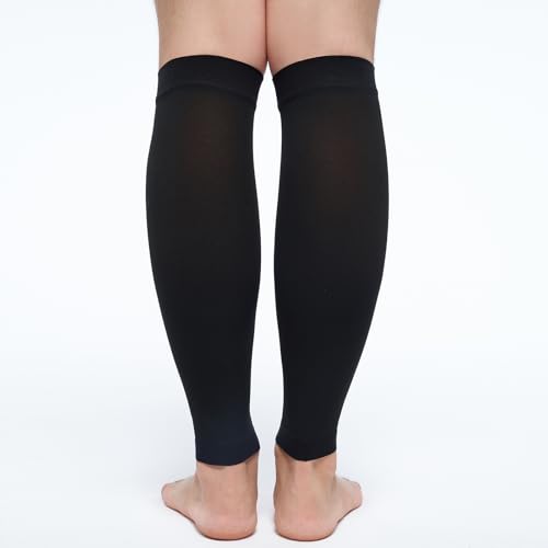 Image of 8-15 mmHg 1Pair Men and Women Wide Calf Sleeve Brace Compression Socks for Leg Support, Pain Relief