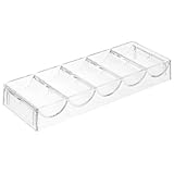 Sosoport Acrylic Poker Chip Rack Storage Box Compartments Poker Chip Display Case for Party