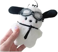 CLOUDSALE Keychain Plush Pochacco Doll Anime Cartoon Bag Pendant Car Keyring Accessories Bow Blush Pochacco Toy For Kid Gift