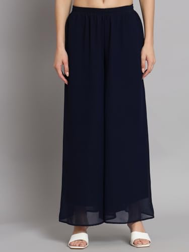 Image of PH POSHAKHUB Women A-Line Nyra Cut Kurta with Sharara in Georgette with Aari Work