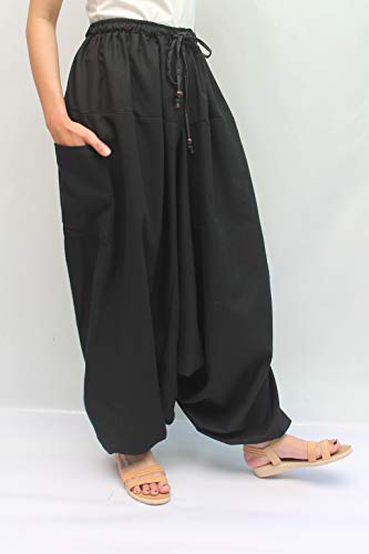 ChiangmaiThaiShop 100% Cotton Baggy Boho Aladin Yoga Harem Pants