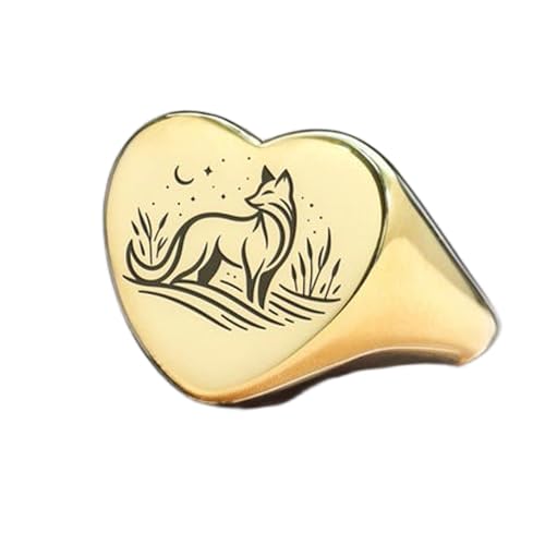 Bague renard cœur hypoallergénique en argent pour peau sensible