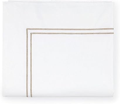 Sferra Grande Hotel Sheet Set - Queen - White/Taupe