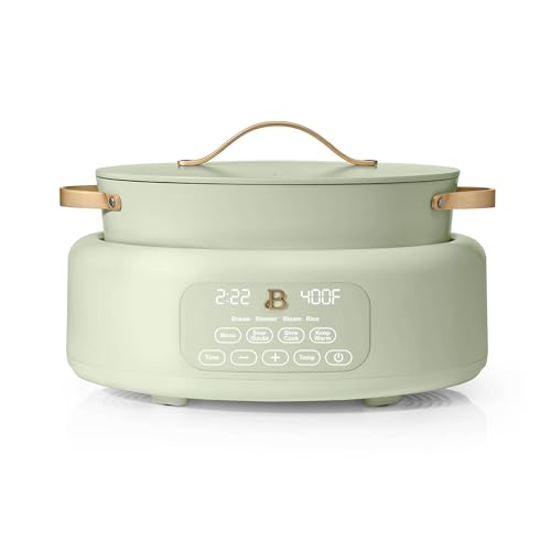 Beautiful 10-in-1 6qt Electric Multi-Cooker by Drew Barrymore 7 Preset Functions, Touch-Activated Digital Display Perfect For Healthy Cooking (Sage~Green)