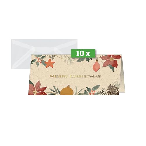 Cartes de Noël SIGEL DS095 au format DL avec enveloppes assorties pour les fêtes