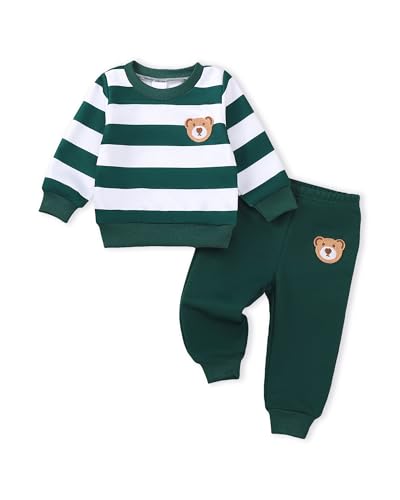 Image of NZRVAWS Toddler Baby Boy Clothes Infant Fall Winter Outfit Long Sleeve Pant Top Set 2Pcs Sweatshirt 0 Month-3 Years