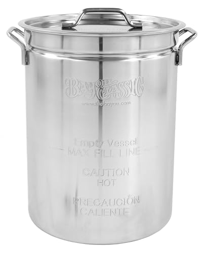 Bayou Classic 1118 32-qt Stainless Turkey Fryer Features Vented Lid Perforated Poultry Rack 12-in Stainless Fry Thermometer 2-oz Seasoning Injector