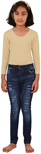 A2Z 4 Kids Girls Ripped Comfort Jeans Stretch Pants Lightweight Casual Fashion for Kids Age 3-14 Years