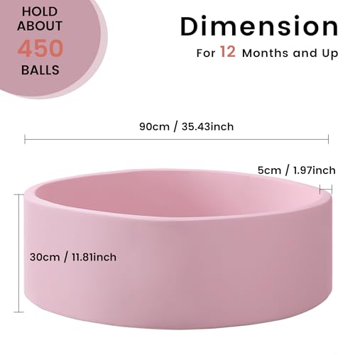 image for Zedachica Ball Pit for Toddlers 35.43''x11.81 Baby Ball Pits Soft Memo