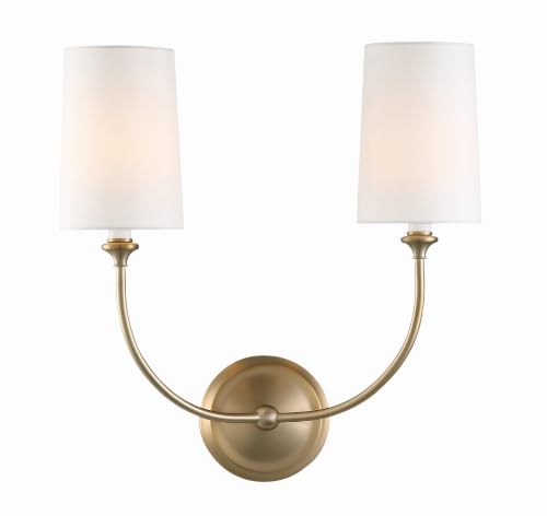 Image of Crystorama Libby Langdon Sylvan 2 Light Vibrant Gold Bathroom Vanity