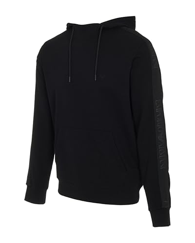 Emporio Armani Sweat à Capuche Basique en Tissu éponge pour Homme Noir L, Noir, L