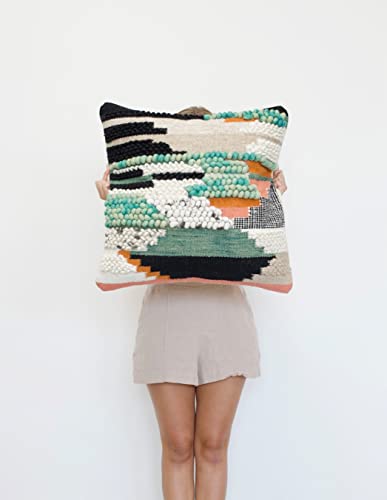 Casa Boho Throw Pillow Cover 24X24 Oversized Decorative Throw Pillows Bohemian Pillow Cover Large Decorative Pillows For Bed Chunky Knit Wool Pillow Cover Only #TOP1