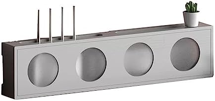 木製 WiFiルーター収納ボックス 壁掛け式オーガナイザーラック フロストアクリルドア付き TVキャビネット メディアコンソール D