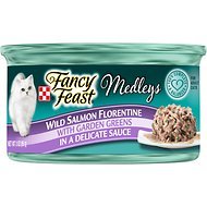 Fancy Feast Medleys Wild Salmon Florentine with Garden Greens in a Delicate Sauce, 3-oz, case of 12