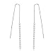 925 Sterling Silver Oblate Bead Long Chain Tassel Threader Drop Earrings, Wrap Line Earrings For Women