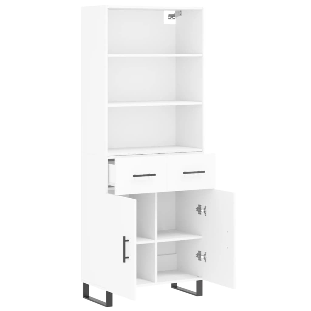 Armadio alto, bianco, 69,5 x 34 x 180 cm, in legno, multiuso
