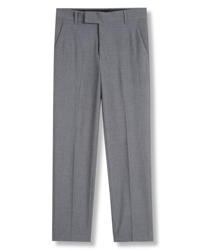 Image of Calvin Klein Boys Flat-Front Bi-Stretch Dress Pant, Straight Leg Fit, Belt Loops & Front Pockets