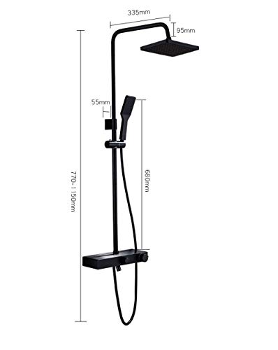 Robinet de douche noir anticalcaire pour baignoire sans fuite - 3