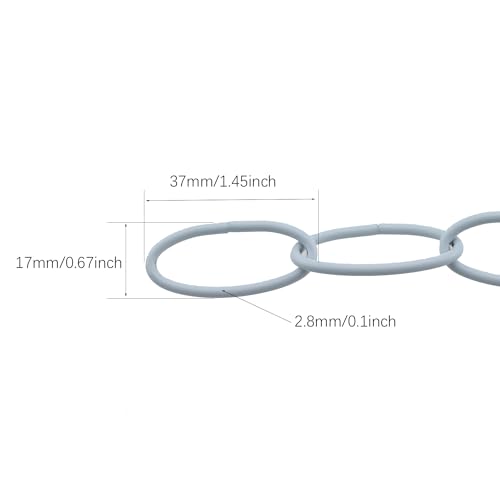 Image of RLECS DIY Lamp and Lantern Accessory Chain Hanging Chain White Iron Chain Wire Diameter 2.8MM Length 1M /4Inch Suitable for Hanging Plant Hanging Basket Chandelier Chain and Picture Hanging Chain