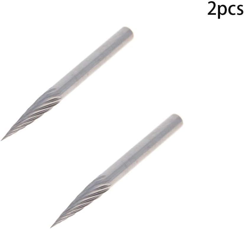 Auniwaig Rotary Files, 3mm Dia,Single Tungsten Steel Alloy 1/8" Shank Top Toothed Cut Conical Shape Rotary Burrs Tool for Die Grinder Drill Bit Wood Soft Metal Carving Polishing 2PCS