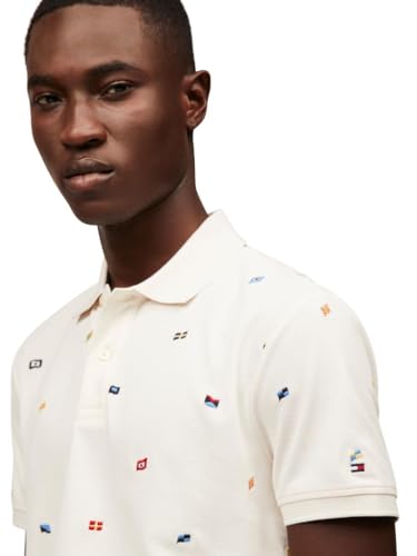 Image of Tommy Hilfiger Men's Short Sleeve Polo Shirts in Regular Fit With Stretch and Organic Pique Cotton