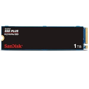 SanDisk SSD Plus 1TB, M.2 2280 PCIe Gen3 NVMe SSD, con velodidad de lectura de hasta 3200 MB/s