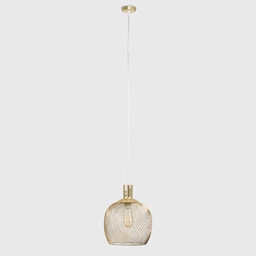MiniSun Retro Style Gold Metal Mesh Basket Style Ceiling Pendant Light Fitting - Complete with a 4w LED Filament Bulb [2700K Warm White]
