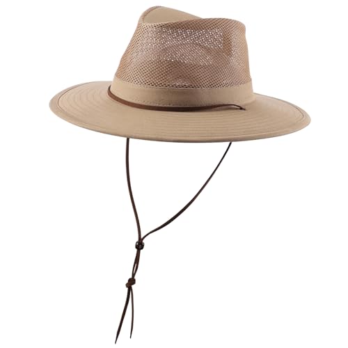 UPF 50+ Wide Brim Summer Fedora Hat for Men & Women | Perfect for Fishing & Hiking