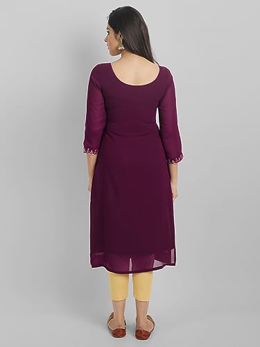 Image of Femvy Designer Georgette Embroidred Kurti for Women 82