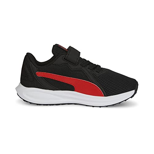 PUMA PUMA Twitch Runner Alternate Closure Sneaker, Black-Burnt Red-Elektro Blue, 1 US Unisex Little Kid