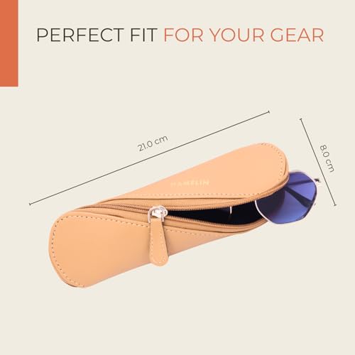 Image of HAMELIN Sunglasses Case With Zipper | Keeps The Sunglasses Safe From Scratches, Dirt | Eye Glass Box & Spectacle Case For Men & Women | Eyewear Carrying Case For Easy Travel & Outings