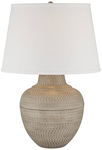 Lámpara de Mesa Brighton 27.25" beige metal y tela miniatura 2